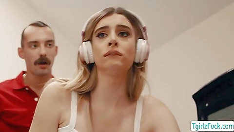 Blonde with a huge ass gets her tight ass fucked hard