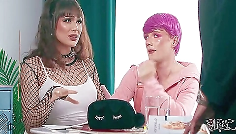 Anal brunette gets her pussy and ass banged with cum