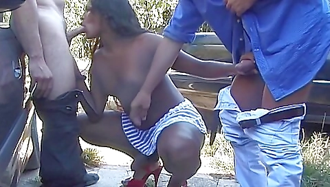 Hot black chick with a hole in her hole being fucked