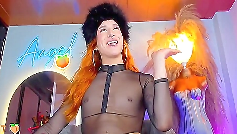 Beautiful redhead enjoys solo fucking with a big dick