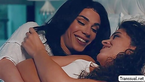 Skinny brunette teen is sucking and riding his cock