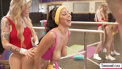 Transvestite chick with big tits and a tattooed pussy is fucked