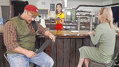 Interracial beauty in stockings and boots getting penetrated