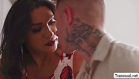 Brunette stepson fucks her ass with his big black dick